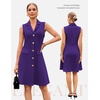 image:imageGRACE KARIN Womens Sleeveless Button Down Work Professional DressesPurple