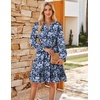 image:imageGRACE KARIN Womens VNeck ALine Knee Length Dress with PocketsBlack Blue