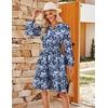 image:imageGRACE KARIN Womens VNeck ALine Knee Length Dress with PocketsBlack Blue