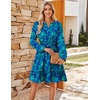 image:imageGRACE KARIN Womens VNeck ALine Knee Length Dress with PocketsGreen Blue