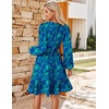 image:imageGRACE KARIN Womens VNeck ALine Knee Length Dress with PocketsGreen Blue