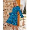image:imageGRACE KARIN Womens VNeck ALine Knee Length Dress with PocketsGreen Blue