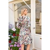 image:imageGRACE KARIN Womens VNeck ALine Knee Length Dress with PocketsGreen Floral