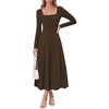 image:imageGRACE KARIN 2026 Womens Cotton Fall Wedding Guest Midi Dresses with PocketsDark Brown