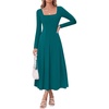 image:imageGRACE KARIN 2026 Womens Cotton Fall Wedding Guest Midi Dresses with PocketsLake Blue