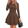 image:imageGRACE KARIN 2026 Womens Fall Long Sleeve Party Mini Dresses with PocketsCinnamon