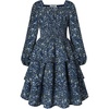 image:imageGRACE KARIN Girls Fall Long Sleeve Floral Christmas Cute Shirred Dress 716Navy Orchid Floral