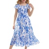 White Blue Floral