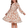 image:imageGRACE KARIN Girls Long Sleeve Floral Dress Fall Winter Casual Dresses 614YBeige Floral