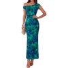 image:imageGRACE KARIN Women One Shoulder Bodycon Floral Wedding Guest Cocktail DressFloral Lake Blue
