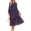 Brown Floral Dark Blue