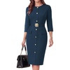 image:imageGRACE KARIN Womens 34 Sleeve Work Office Business Casual DressDeep Peacock Blue