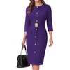 image:imageGRACE KARIN Womens 34 Sleeve Work Office Business Casual DressPurple