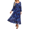 image:imageGRACE KARIN Womens Fall Long Sleeve Floral Wedding Guest Maxi DressRoyal Blue