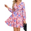 image:imageGRACE KARIN Womens Fall Long Sleeve Mini Dress 2026Blue Red Floral