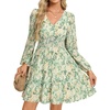 Green White Floral