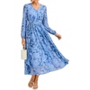 image:imageGRACE KARIN Womens Floral Long Sleeve Wedding Guest DressBlue Floral