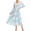 White Blue Floral