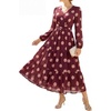 Red Brown With Beige Polka Dots