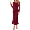 image:imageGRACE KARIN Womens Long Sleeve Bodycon Wedding Guest DressWine