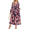 image:imageGRACE KARIN Womens Long Sleeve Floral Maxi Fall Dress 2026Navy Pink Floral