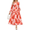 image:imageGRACE KARIN Womens Long Sleeve Floral Maxi Fall Dress 2026Orange White Flower