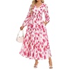 image:imageGRACE KARIN Womens Long Sleeve Floral Maxi Fall Dress 2026Pink White Flower