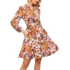 image:imageGRACE KARIN Womens VNeck ALine Knee Length Dress with PocketsKhaki Floral