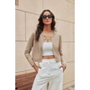 image:imageGRACE KARIN Cropped Cardigan Sweaters for Women Cotton Bolero Shrugs for Dresses Summer Fall Fashion Outfits Clothes 2026Khaki