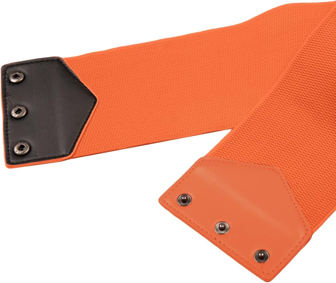 image:imageGRACE KARIN Women Wide Elastic Vintage Belt Corset SnapButton WaistbandOrange