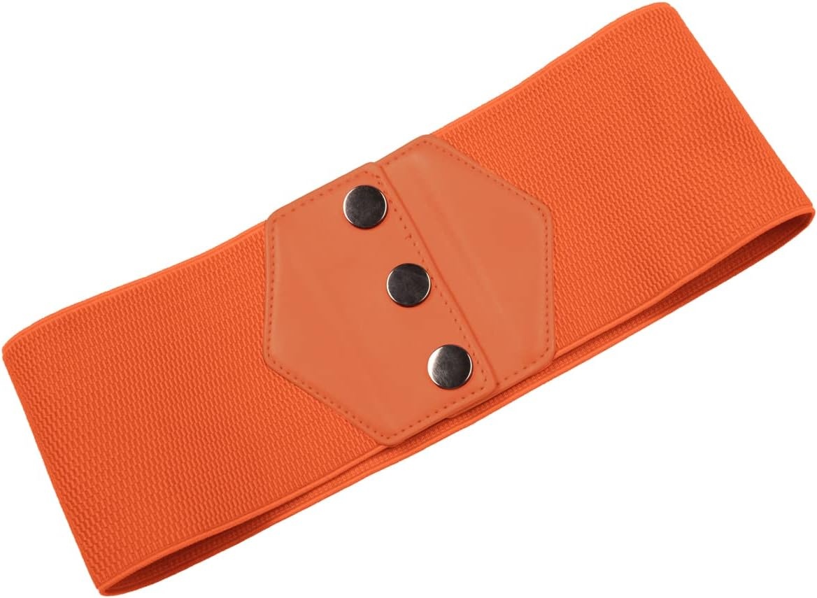 image:imageGRACE KARIN Women Wide Elastic Vintage Belt Corset SnapButton WaistbandOrange
