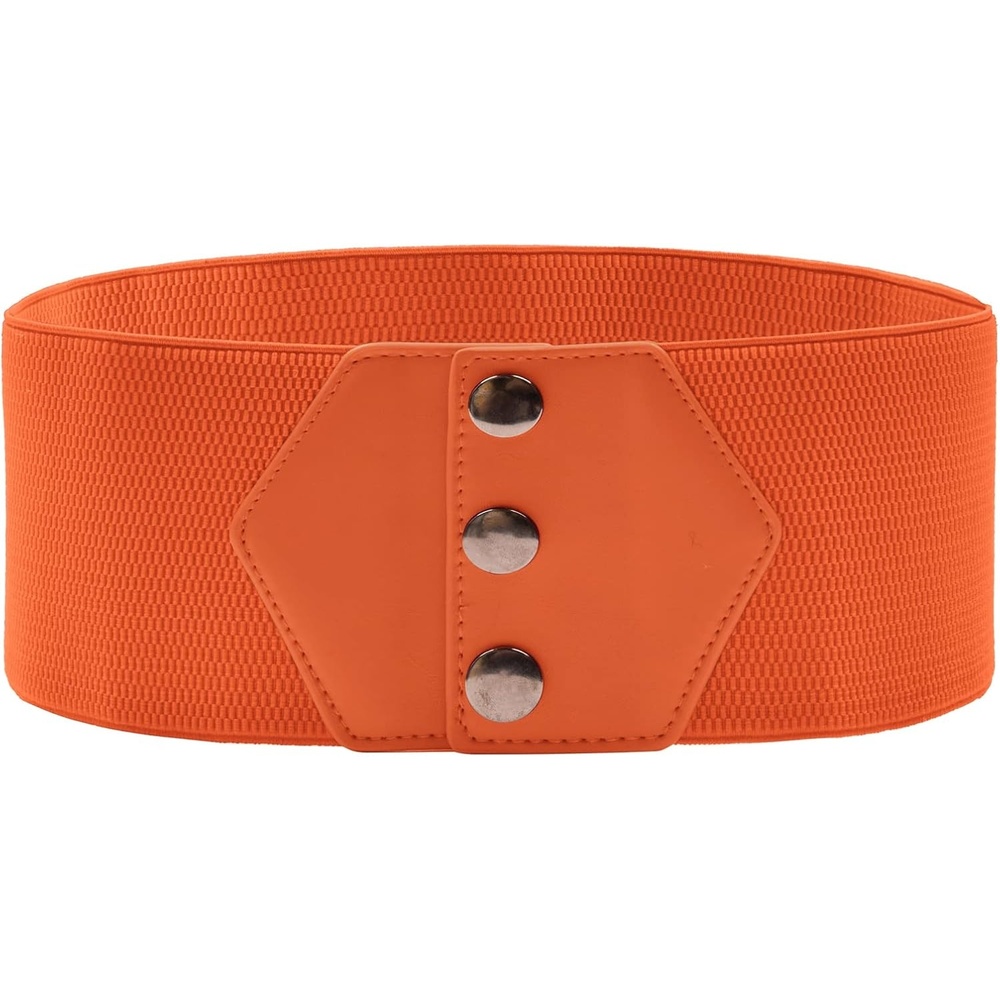 image:imageGRACE KARIN Women Wide Elastic Vintage Belt Corset SnapButton WaistbandOrange