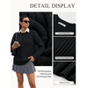 image:imageGRACE KARIN Cable Knit Sweater Women Crewneck Pullover TopsBlack