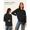 image:imageGRACE KARIN Cable Knit Sweater Women Crewneck Pullover TopsBlack