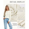 image:imageGRACE KARIN Cable Knit Sweater Women Crewneck Pullover TopsIvory White