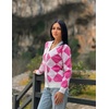 image:imageGRACE KARIN Cardigan Sweaters for Women Fall Argyle Sweater Preppy ClothesPink White