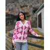 image:imageGRACE KARIN Cardigan Sweaters for Women Fall Argyle Sweater Preppy ClothesPink White