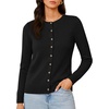 image:imageGRACE KARIN Cashmere Cardigan Sweaters for Women Merino Wool Fall SweatersBlack