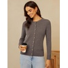 image:imageGRACE KARIN Cashmere Cardigan Sweaters for Women Merino Wool Fall SweatersCoffee Brown