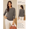 image:imageGRACE KARIN Cashmere Sweaters for Women Merino Wool Soft Fall Sweater TopLight Brown