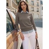 image:imageGRACE KARIN Cashmere Sweaters for Women Merino Wool Soft Fall Sweater TopLight Brown