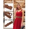 image:imageGRACE KARIN Wide Belt for Women Suede Elastic Chunky Belts with BuckleBlackbrown