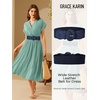 image:imageGRACE KARIN Wide Belt for Women Suede Elastic Chunky Belts with BuckleNavyblack