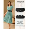 image:imageGRACE KARIN Wide Belt for Women Suede Elastic Chunky Belts with BuckleSuedeblack