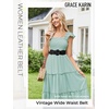 image:imageGRACE KARIN Wide Belt for Women Suede Elastic Chunky Belts with BuckleSuedeblack