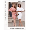 image:imageGRACE KARIN Wide Belt for Women Suede Elastic Chunky Belts with BuckleSuedebrown