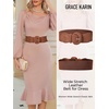 image:imageGRACE KARIN Wide Belt for Women Suede Elastic Chunky Belts with BuckleSuedebrown