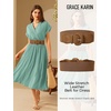 image:imageGRACE KARIN Wide Belt for Women Suede Elastic Chunky Belts with BuckleSuedekhaki