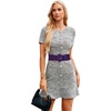 image:imageGRACE KARIN Wide Belt for Women Suede Elastic Chunky Belts with BuckleSuedepurple