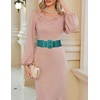 image:imageGRACE KARIN Wide Belt for Women Suede Elastic Chunky Belts with BuckleSuedeteal